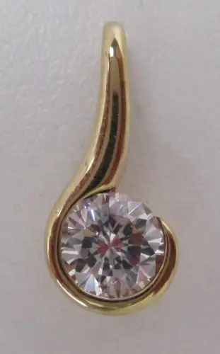 eleganter 333er Gold Kettenanhänger mit farblosem Schmuckstein (104568)