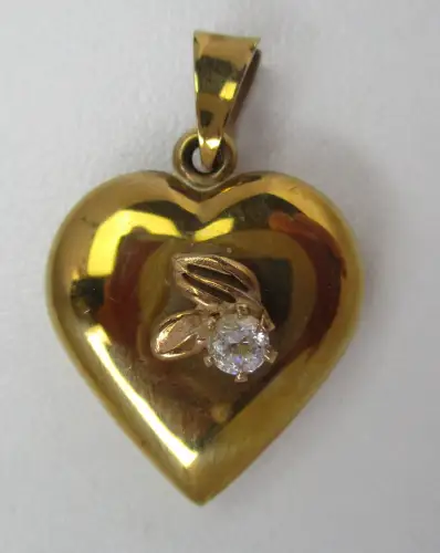 eleganter 333er Gold Kettenanhänger in Herzform mit Schmuckstein (100830)
