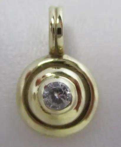 eleganter 333er Gold Kettenanhänger mit farblosem Schmuckstein (155505)