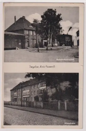 18977 Ak Torgelow , Kreis Pasewalk. Altersheim, Bahnhofsvorplatz.um 1940