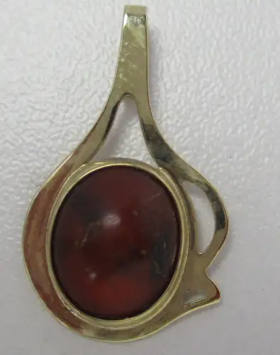 eleganter 333er Gold Kettenanhänger mit Bernstein Ostseeschmuck (140902)