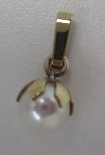 eleganter 333er Gold Kettenanhänger mit Perle (142416)