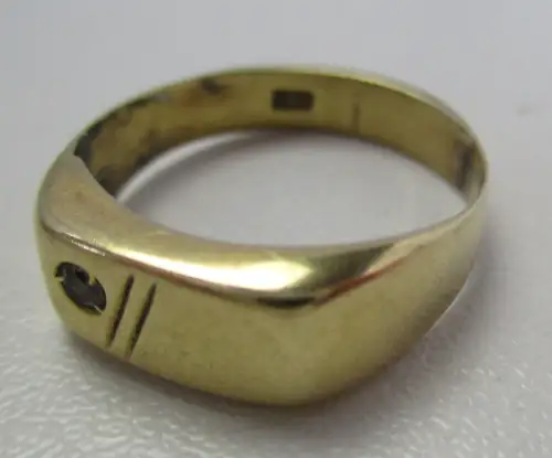 eleganter Kinder Ring aus 333er Gold mit kleinem farblosem Schmuckstein (119082)