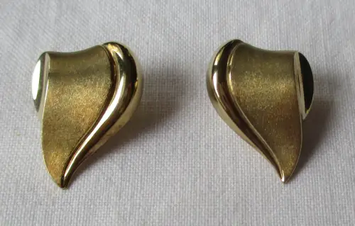 elegante 333er Gold Ohrringe Ohrklipser in Blattform (140750)
