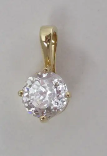 hochwertiger 585er Gold Design Kettenanhänger mit Schmuckstein (107986)
