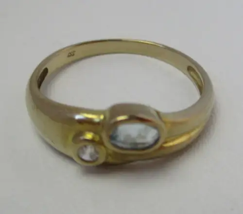 eleganter 333er Gold Damen Ring mit blauem Spinell + Schmuckstein (107127)