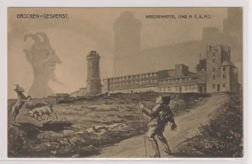 18810 Ak Brocken - Gespenst. Brockenhotel (1142 M Ü.D.M.). um 1930