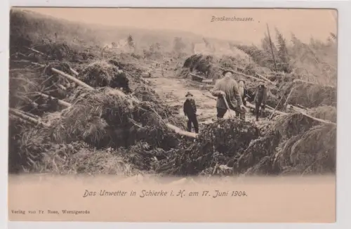 24770 Ak Das Unwetter in Schierke i. H am 17. Juni 1904. Brockenchaussee.um 1904