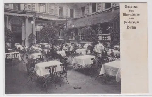 65635 Ak Gruss aus dem Bierrestaurant zum Heidelberger in Berlin, Garten 1905