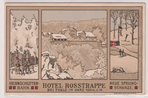 20698   Mehrbild Ak  Hotel Rosstrappe bei Thale im Harz 420 m.ü.M. 1912