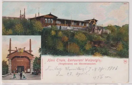 07528   Ak Harz Thale, Restaurant Walpurgis.(Bergtheater) am Hexentanzplatz.