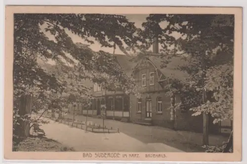 65003   Feldpost Ak  Bad Suderode im Harz. Badehaus. 1917