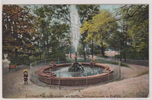 86976 Ak Soolbad Frankenhausen am Kyffhäuser, Springbrunnen im Erdfall .um 1911
