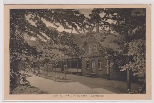 74992   Feldpost Ak  Bad Suderode im Harz. Badehaus. 1916