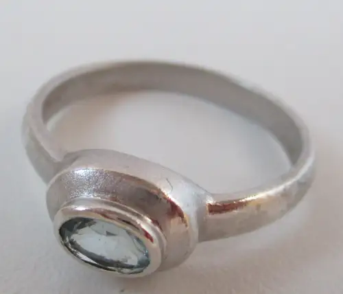 eleganter 925er Sterling Silber Ring mit blauem Topas Edelstein (117859)