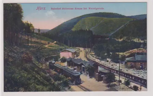 19077 Ak Harz. Bahnhofs Steinerne Renne bei Wernigerode. um 1940