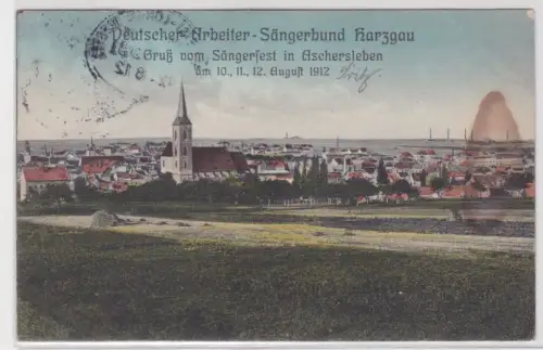 62903 Ak Deutscher-Arbeiter-Sängerbund Harzgau - Sängerfest Aschersleben 1912