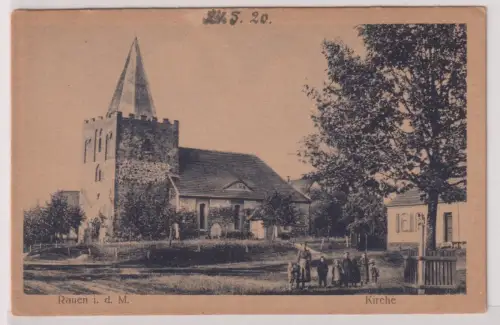 46706 Ak Rauen i. d. M. Kirche. um 1920