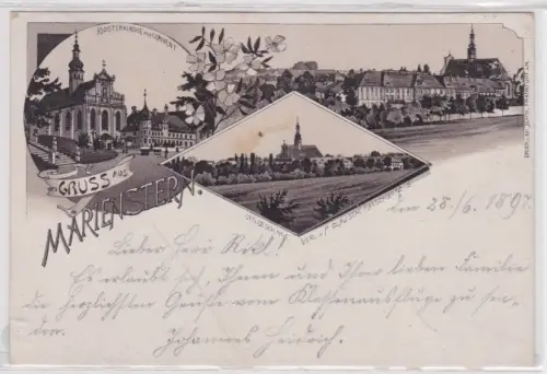 04143 Lithographie Ak Gruss aus Marienstern Oberlausitz 1897