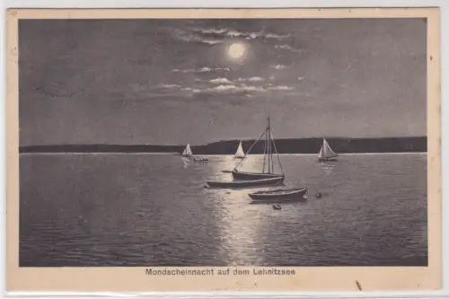 901318 Ak Mondscheinnacht auf dem Lehnitzsee 1922