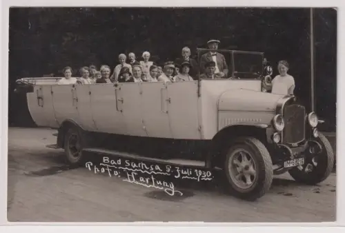 904985 Foto Ak Bad Sachsa 05.07.1930 - Ausflugsbus mit Reisegruppe
