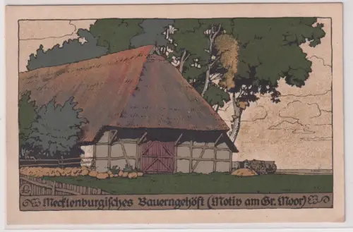 93810 Künstler Ak Mecklenburgisches Bauerngehöft (Motiv am Gr. Moor) um 1930