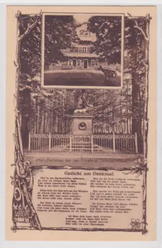 16049 Reim Ak Pfeil-Denkmal bei der Försterei Dambachhaus im Harz um 1910