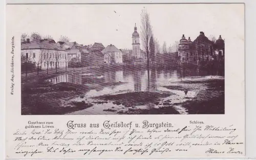 67788 Ak Gruß aus Geilsdorf und Burgstein Gasthaus zum goldenen Löwen 