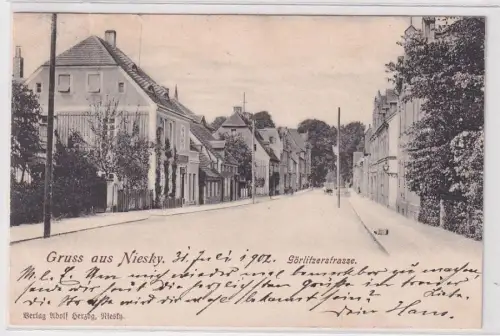 74943 Ak Gruß aus Niesky Görlitzerstrasse 1902
