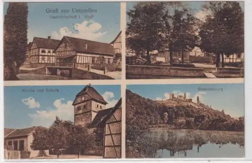 62475 Feldpost Ak Gruß aus Unterellen Gastwirtschaft usw. 1914