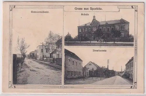 93150 Mehrbild Ak Gruß aus Sporbitz bei Dresden Schule usw. 1913