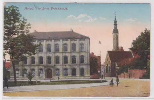 08596 Ak Zittau - kg. sächs. Hochbauschule 1921