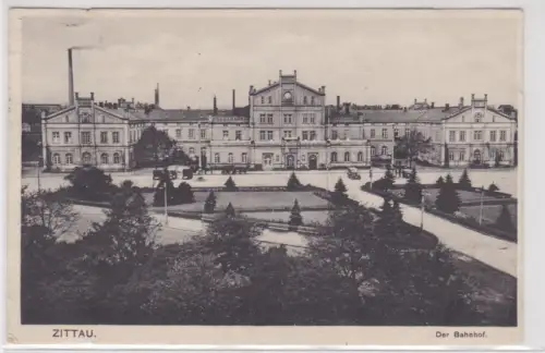 13206 Ak Zittau. Der Bahnhof. 1930