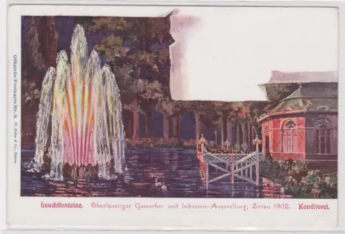 906712 Ak Leuchtfontaine.  Konditorei. Zittau 1902