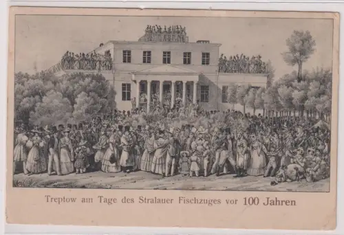 20998  Ak  Treptow am Tage des Stralauer Fischzuges vor 100 Jahren. 1920