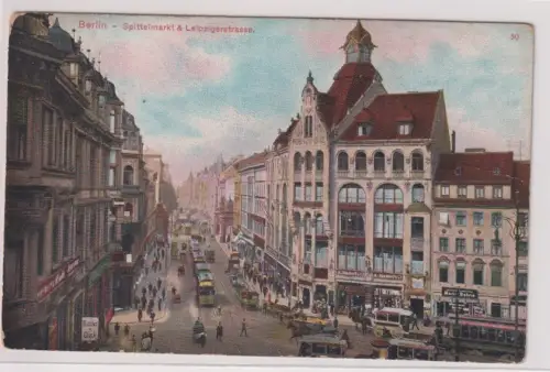 905034 Ak Berlin - Spittelmarkt & Leipzigerstrasse. 1910