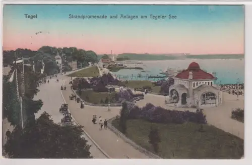 03328 Ak Tegel. Strandpromenade und Anlagen am Tegeler See. 1912