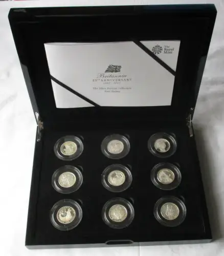 2012 BRITANNIA PORTRAIT FIRST STRIKE SILBER PROOF 9 x £1 COLLECTION - complete
