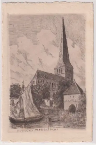 61221 Ak ROSTOCK. PETRIKIRCHE. um 1930