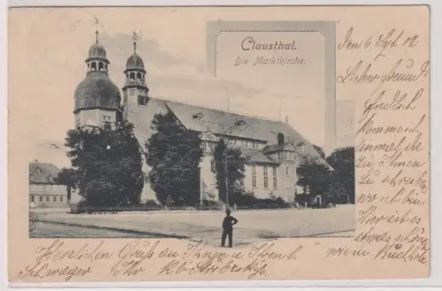 905303 Ak Clausthal. Die Marktkirche. 1902