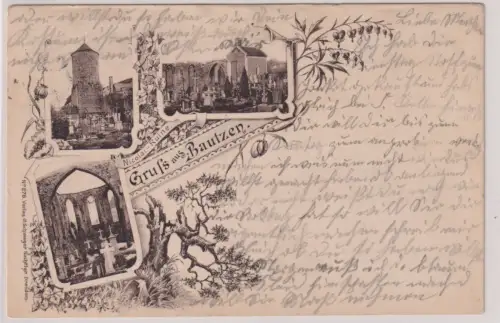 90208 Ak Gruss aus Bautzen. Nicolai-Ruine. 1911