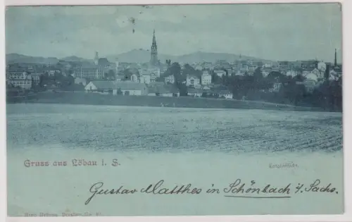 32797 Ak Gruss aus Löbau in Sachsen. Totalansicht. 1899
