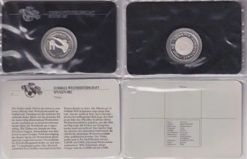 500 Lira Silber Münze Türkei Fussball-WM Spanien 1982 im Blister (102423)