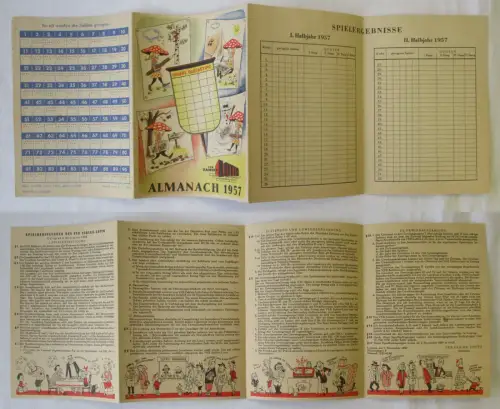 100744 DDR Almanach 1957 VEB Zahlen Lotto