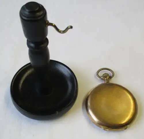 vergoldete Steinmeyer Original Herren Taschenuhr mit Ständer (124653)