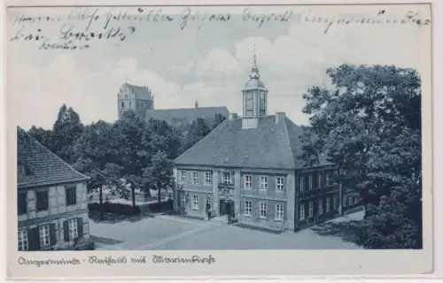 907678 Ak Angermünde - Rathaus mit Marienkirche. 1909