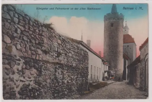 907676 Ak Königstor und Pulvertarm an der alten Stadtmauer. Bernau i. M., 1941