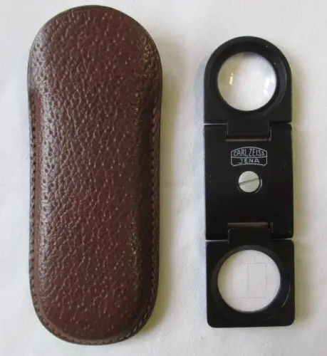 Carl Zeiss Jena Lupe Klapplupe Fadenzähler Weberglas mit Etui (106762)