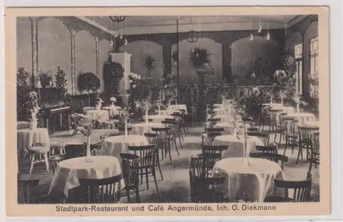 907729 Ak Stadtpark-Restaurant und Café Angermünde, Inh. O. Diekmann. 1927