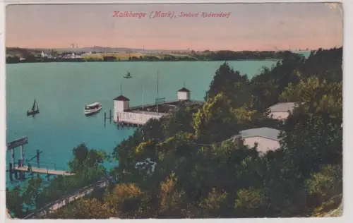 907619 Feldpost Ak Kalkberge (Mark), Seebad Rüdersdorf. 1918